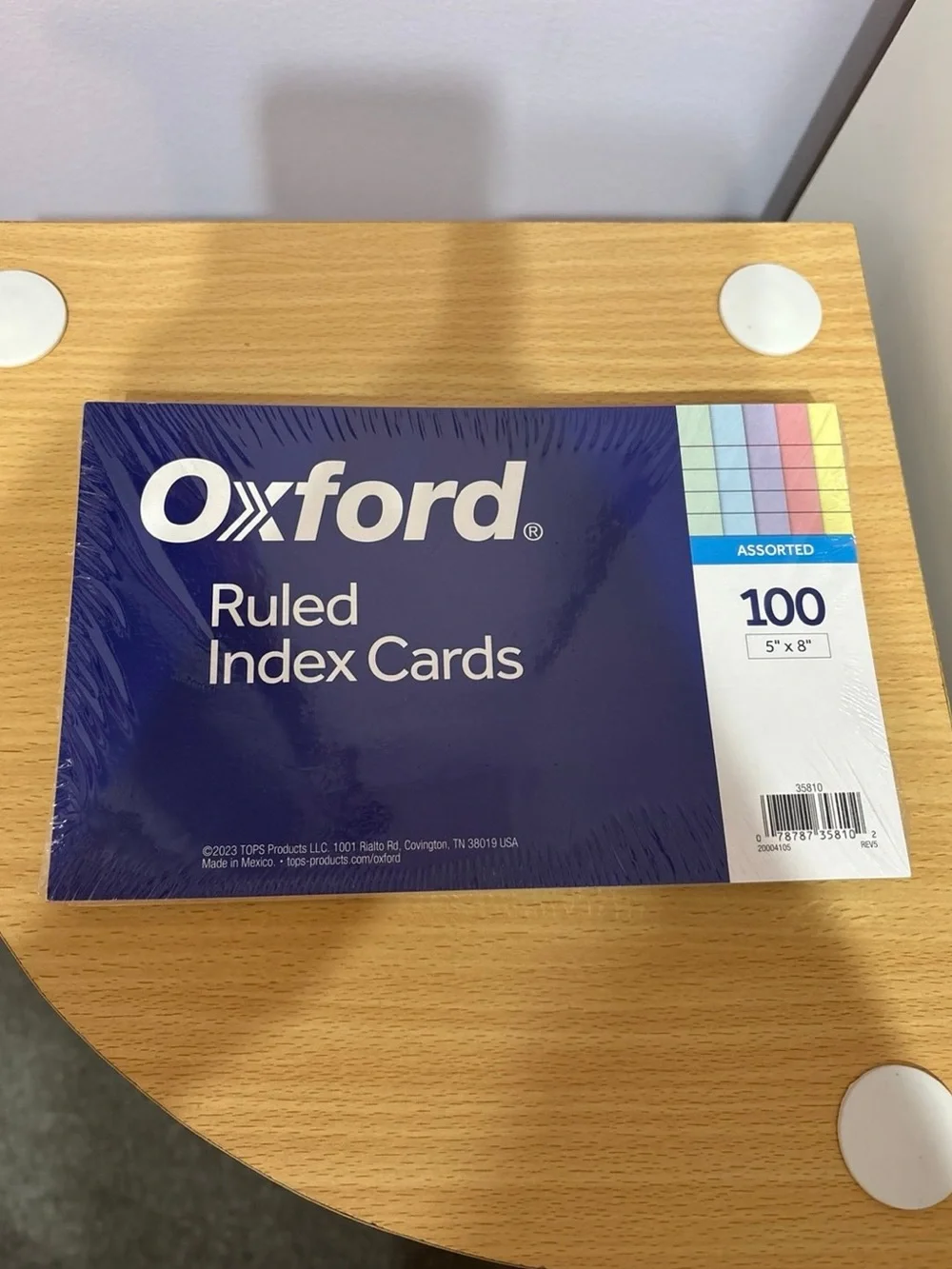 2 Count of Oxford Colorful Ruled Index Cards